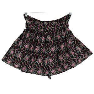 Vtg 90s Y2k Mini Skirt Floral Print by Spring Street Flouncy Belted Skater Ditzy